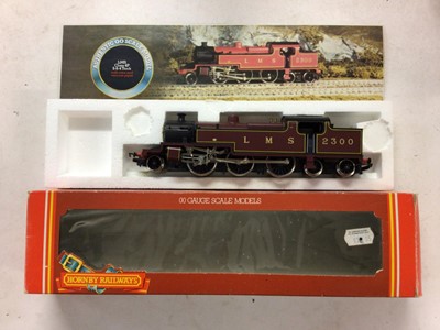 Lot 64 - Hornby OO gauge locomotives LMS maroon 2-6-4 Class 4P Tank 2300, R055,LMS black 2-6-4T Class 4P locomotive 2345, R088, BR green 2-6-0 Ivatt Class 2 locomotive and tender 46521, R852 and BR black 0-...
