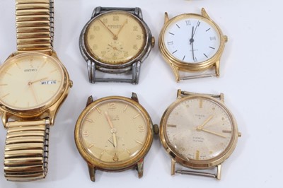 Lot 139 - Ladies 14ct gold wristwatch, 1920s silver and Niello work wristwatch and group of other vintage and later watches