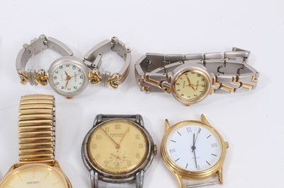 Lot 139 - Ladies 14ct gold wristwatch, 1920s silver and Niello work wristwatch and group of other vintage and later watches