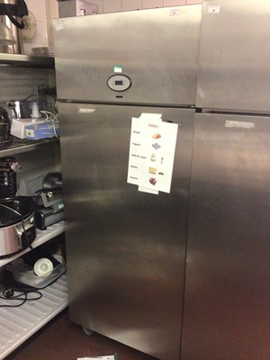 Lot 77 - A Foster electric commercial single door refrigerator, on castors, 700 mm wide x 800 mm deep x 1780 mm high, cable and plug