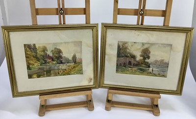 Lot 43 - C.Jones. Canal scenes, signed, watercolours, A pair (2)