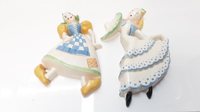 Lot 1267 - Two Crown Devon wall plaques - Dutch girl, impressed 217 and another girl, impressed 220