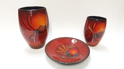 Lot 1270 - Two Poole pottery vases by Alan Clarke, 24cm high and 19cm high
