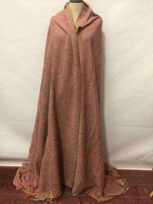 Lot 2115 - Large woven Victorian paisley shawl.