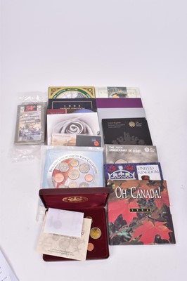 Lot 416 - World - Mixed coinage to include G.B. Royal Mint uncirculated flatpacks, sterling silver coin/stamp covers and U.K. 2002 pattern Euro Nine coin collection (N.B. Cased with Certificate of Authentici...