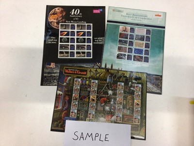 Lot 1546 - Stamps selection of Smiler sheets including Moon Landing, Wallace and Grommit, Glorious United Kingdom etc (27)