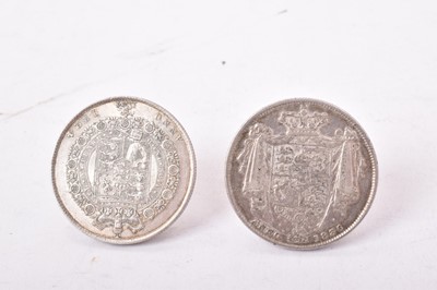 Lot 432 - G.B. - Silver Half Crowns to include George IV 1824 2nd reverse (N.B. Obv: Scratch to left of neck) otherwise AEF & scarce and William IV 1836 (N.B. Obv: Scratch to cheek) otherwise GF-AVF (2 coins)