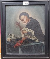 Lot 824 - Mid-18th century Naive School oil on canvas...