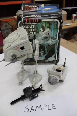 Lot 1859 - Star Wars Millennium Falcon and boxed Scout Walker vehicle.