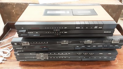 Lot 2224 - Bang & Olufsen Beomaster 1700 tuner together with Beolab 1700 amplifier and a Beocord 1100 cassette deck (3)