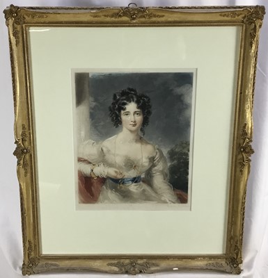 Lot 37 - Sydney Ernest Wilson (1869-?) pair of signed mezzotints - portraits of elegant lady's, published 1910, in glazed gilt frames