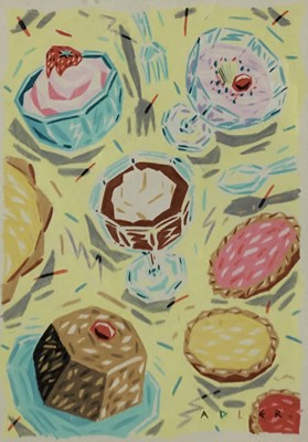 Lot 1 - Allan Adler (all proceeds go to Children in Need) - Terry Wogan and Delia Smith signed artwork for The BBC Food Aid Cookery Book