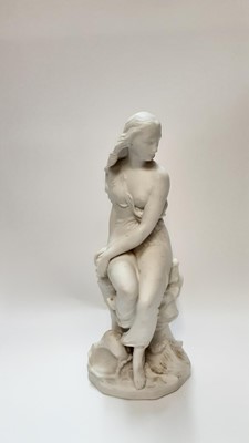 Lot 1311 - Minton Parian figure - Miranda by John Bell, impressed marks to base, 38cm high