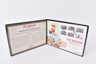 Lot 461 - Gibraltar - Gold 22ct £5 Crown presentation cover 'First World War Centenary' 2014 (N.B. Edition limit:14) (1 coin)
