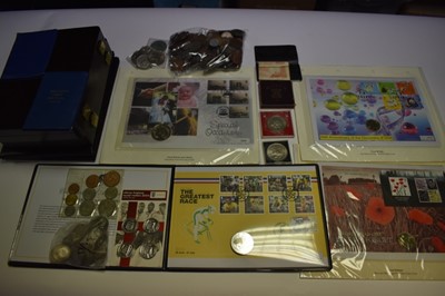Lot 462 - World - Mixed coins to include silver proof coin covers x 2, G.B. pre 1947 silver (N.B. Estimate face value £2.97½p) and others  (Qty)