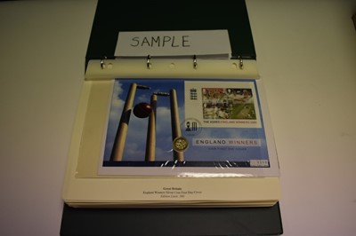 Lot 463 - World - Mixed presentation coin/stamp covers contained in eight albums to include some silver issues (Qty)