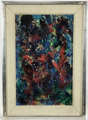 Lot 4 - Mid 20th century oil on board, abstract