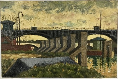 Lot 12 - Two English school oils, mid 20th century, both with works verso