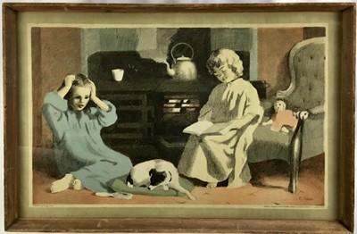 Lot 59 - Thomas Carr - 'Fireside', School Prints Ltd, pub Baynard Press, 75cm x 48.5cm, in glazed frame, 80cm x 53cm overall