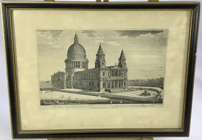 Lot 348 - Group of eight pictures, including Vanity Fair prints, 19th century prints of London, and a watercolour by Donald Wincup of a Norfolk wherry.