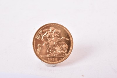 Lot 482 - G.B. - Gold Sovereign Elizabeth II 1965 (N.B. Obv: Minor digs and scratches) otherwise A.UNC (1 coin)