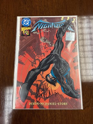 Lot 1705 - Collection of DC Comics. Signed By writer Chuck Dixon Nightwing 1/2 with certificate of authenticity. Green Lantern Emerald Knights Chapter 1-6, The Flash "The Black Flash" Part 1-3, collection of...