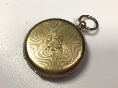 Lot 20 - Victorian 18ct gold cased Gindrat Geneve fob watch