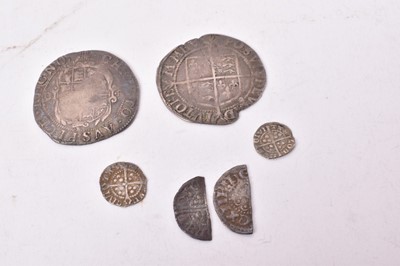 Lot 497 - G.B. - Mixed silver hammered coinage to include Henry III cut Half Pennies x 2, Edward I Class 10 London Farthing F, Henry VII London Half Penny AF, Elizabeth I Shilling Mint Mark 2 issue 6, 1602 ..