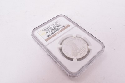 Lot 503 - G.B. - Royal Mint platinum One Hundred Pounds (1oz coin) commemorating World War I with reverse 'A Depiction of Lord Kitchener' 2014 (N.B. Proof 70 ultra cameo & NGC-slabbed) (1 coin)