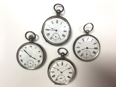 Lot 31 - Four silver cased pocket watches