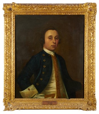 Lot 1057 - English School, circa 1740, oil on canvas, portrait of Lieut. Charles Le Hardy R.N. (1716-1780)
