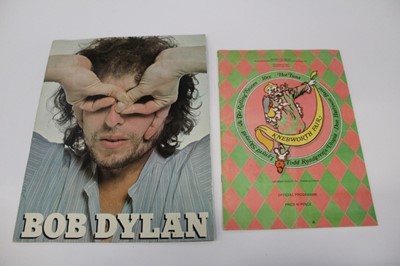 Lot 1470 - A Bob Dylan photographic book, together with a Led Zeppelin 1975 programme and a Knebworth Fair programme featuring Rolling Stones
