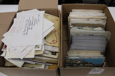 Lot 1478 - Postcards box of general mixture various subjects and a box of World Covers including Police cancels, Airmails etc