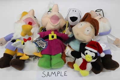 Lot 1850 - Two large boxes of mainly new soft character toys including Womble, Toy Story, Smurf, Marvin by Russ etc