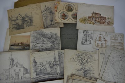 Lot 1216 - John W. Howard, mid 19th century, collection of works, including leather bound sketchbook with views of Italy, Brazil, Island of St Vincent and others, circa 1865