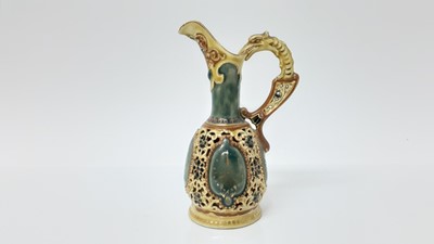 Lot 1344 - A Zsolnay Pecs reticulated ewer
