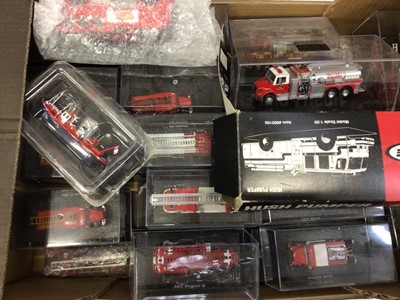 Lot 1980 - Five boxes of boxed die cast fire engines