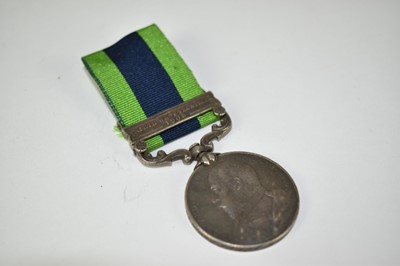 Lot 706 - Edwardian India General Service medal with one clasp, North West Frontier 1908, named to 2506 Sepoy Jagat Singh 34th Sikh Pioneers.