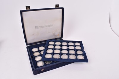 Lot 508 - World - Mixed silver coins to include Australia 1oz fine silver dollar 2004, G.B. silver Britannia x 3, India silver Rupees dated 1840 x 13 (N.B. Various grades F-GEF), and others dated 1885 to 194...