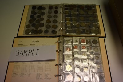 Lot 509 - World - Mixed coins in albums to include issues from Germany, Switzerland, Cyprus, Turkey, Belgium, Scandanavia, France and other countries with some silver coins noted (Qty)