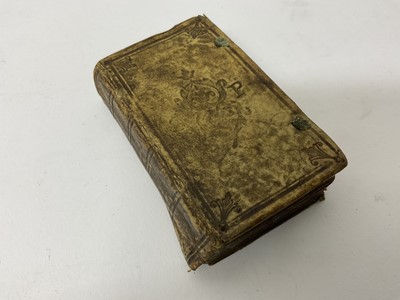 Lot 1729 - Rare early miniature book - Psalm of David, published La Rochelle 1590, early calf binding 79 x 46mm, some losses