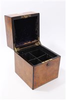 Lot 672 - Good mid-19th century burr walnut decanter box,...