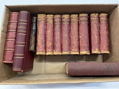 Lot 1730 - Miniature books including Terentii Comoediae sex Ex recensione Heinsiana...Leiden (Lugd. Batavorum), Ex officina Elzeviriana, 1635, eight vols (of set of nine) plays of Shakespeare, published Picke...