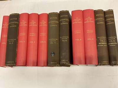 Lot 1737 - Charles G Barrett - The Lepidoptera of the British Islands, 1893 - 1907, L Reeve and Co, 11 Vols, each 26 x 18cm, five in original cloth, the others rebound