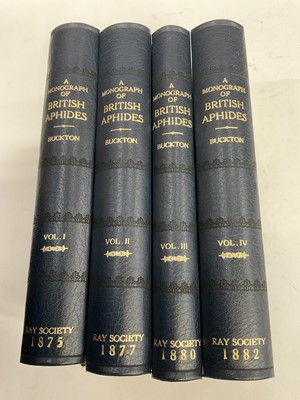 Lot 1738 - Buckton - A Monograph of British Aphides, 4 Vols. published Ray Society 1875, 1877, 1880, 1882, modern half calf binding