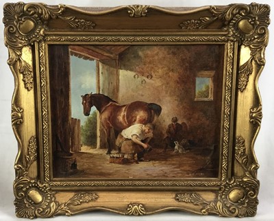 Lot 132 - Laine Porter, a pair of oils on canvas - ponies, 19cm x 24cm, framed