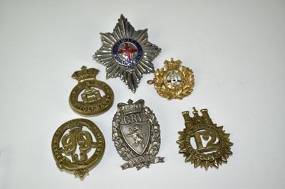 Lot 728 - Good quality enamel Coldstream Guard Officers badge together with five Victorian military badges (6)