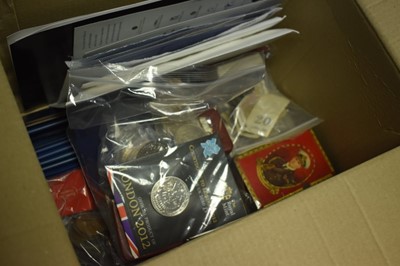 Lot 524 - World - Mixed coinage to include silver Vatican 500 Lire coin, Switz Navigation Medallion, G.B. 17th - 19th century lead traders seals, Ancients, brass gaming counters (N.B. In Bradford Commercial
