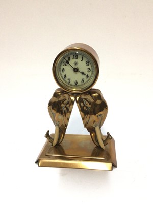 Lot 2521 - Unusual late 19th novelty timepiece with elephant head supports