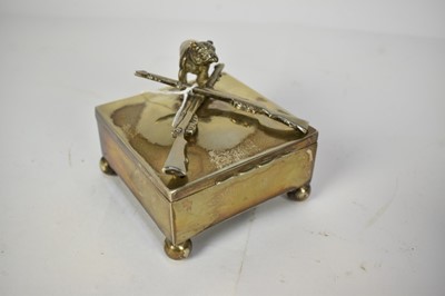 Lot 1015 - Unusual Edwardian silver-plated rifle shooting cigarette box